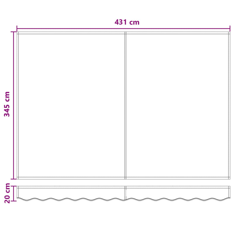 Prelată de schimb pentru copertină pentru 4,5x3,5 m