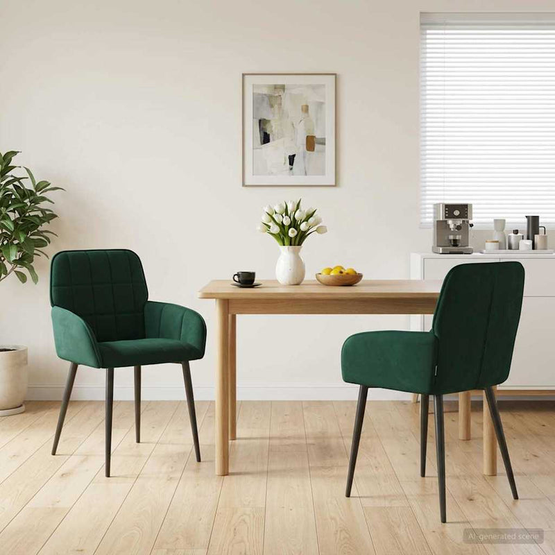 Scaune de dining 2 buc. Catifea Verde închis 56.5 x 50 x 85 cm