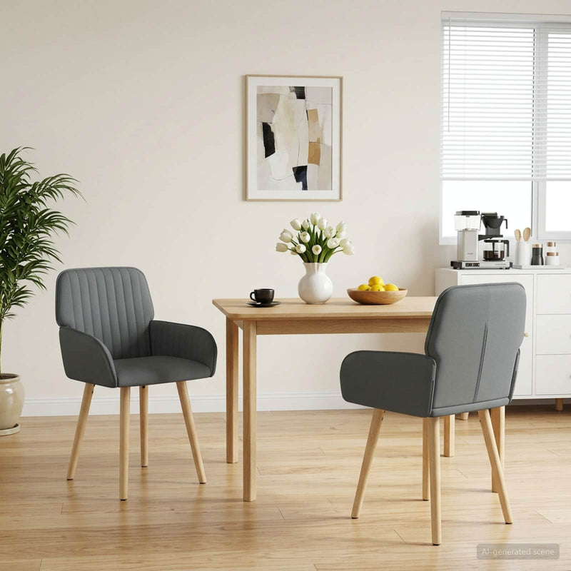 Scaune de dining 2 buc. Țesătură Gri închis 56,5 x 50 x 87,5 cm