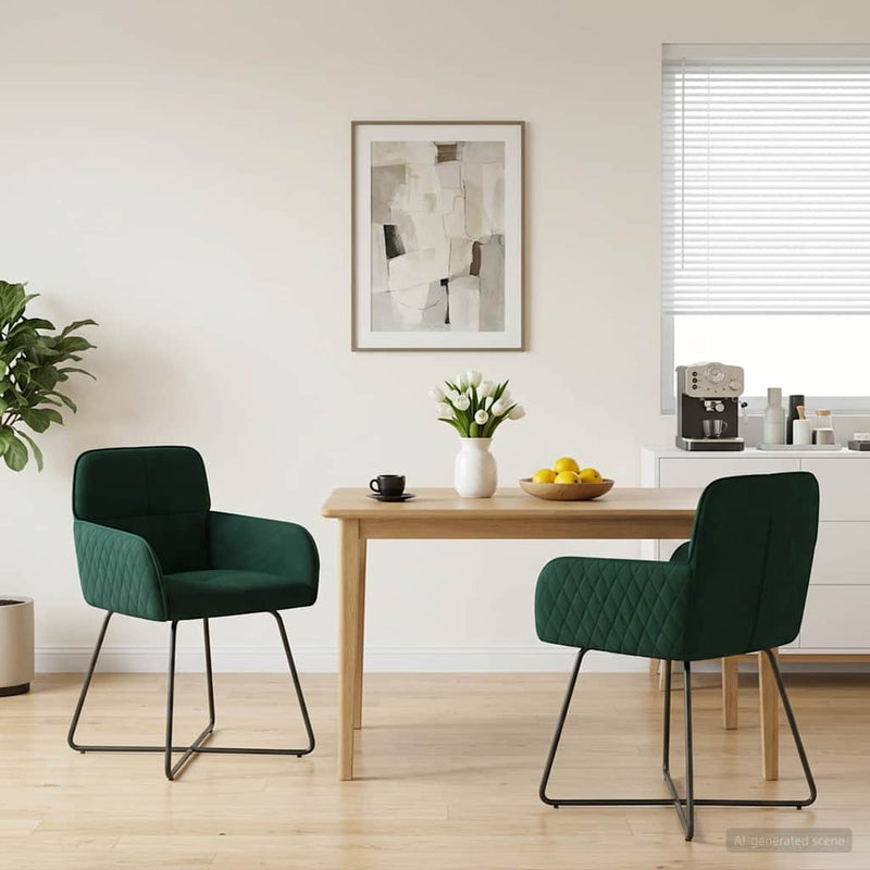 Scaune de dining 2 buc. Catifea Verde închis 59 x 56,5 x 86 cm
