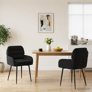 Scaune de dining 2 buc. Catifea Negru 59 x 59,5 x 90 cm