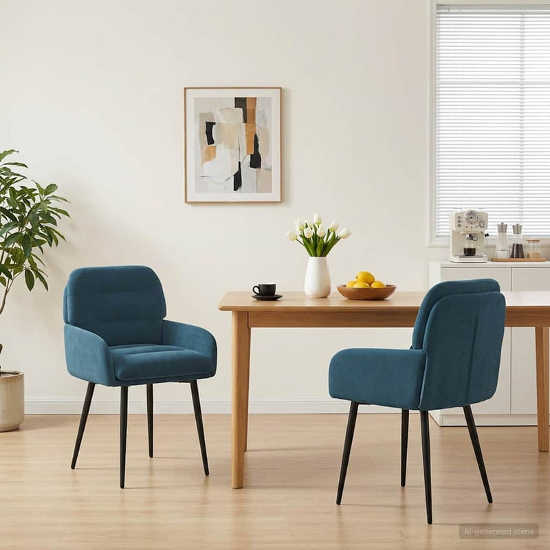 Scaune de dining 2 buc. Catifea albastru 59 x 59,5 x 90 cm