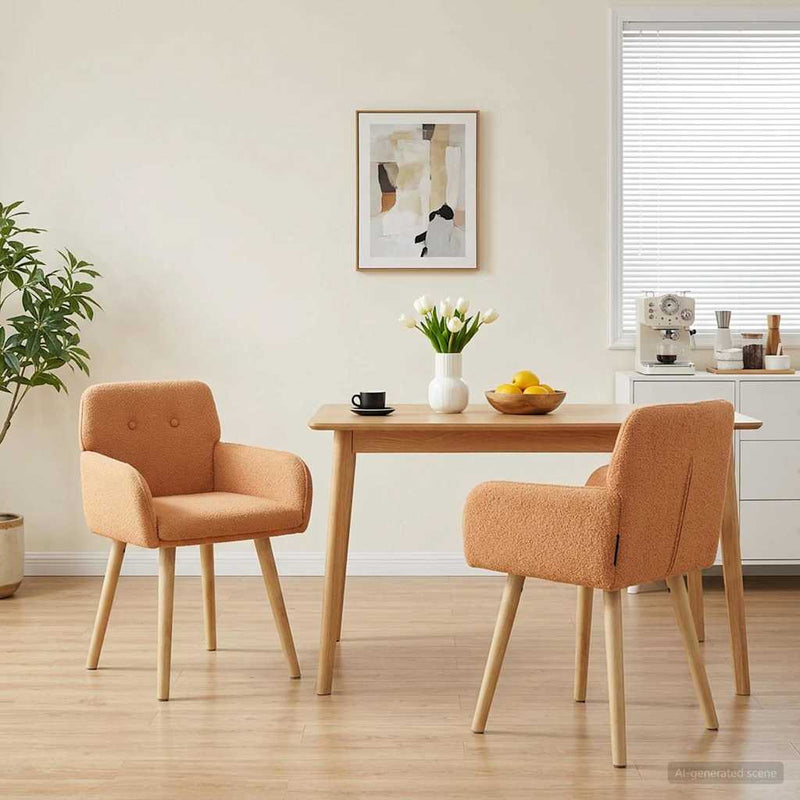 Scaune de dining 2 buc. Bouclé Bej 59 x 56,5 x 85 cm
