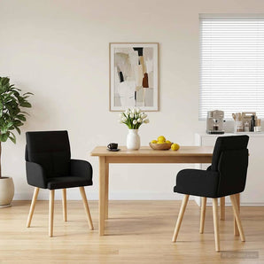 Scaune de dining 2 buc. Țesătură Negru 60 x 56 x 85 cm