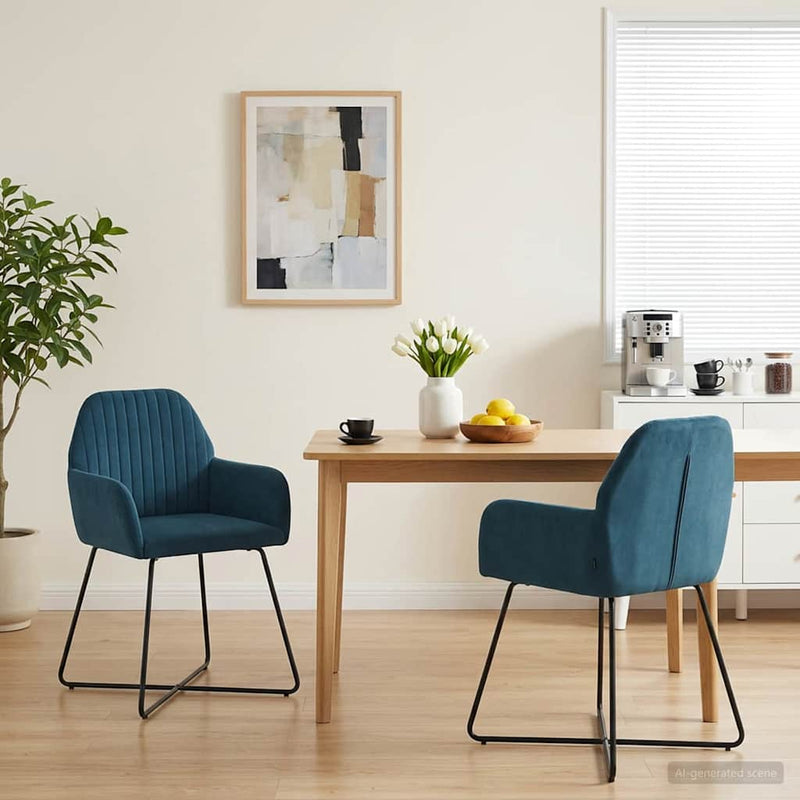 Scaune de dining 2 buc. Catifea albastru 55 x 50 x 84 cm