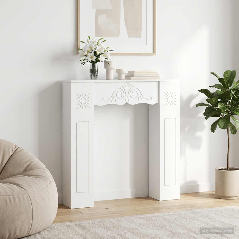 Cadru pentru șemineu Alb 102 x 20 x 102 cm Lemn prelucrat