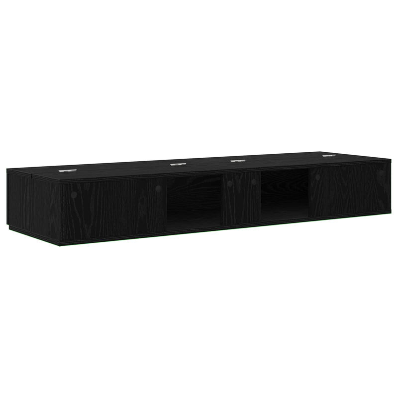 Birou de studio Stejar Negru 130 x 40 x 19,5 cm Lemn prelucrat