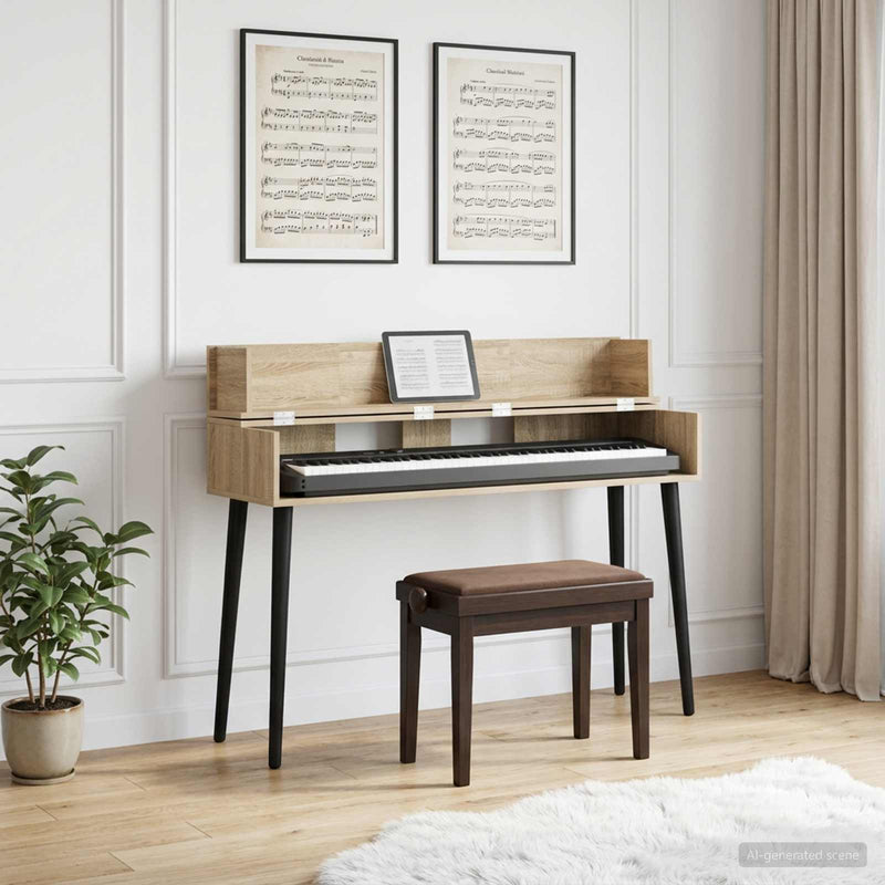 Birou de studio Stejar Sonoma 130 x 40 x 19,5 cm Lemn prelucrat