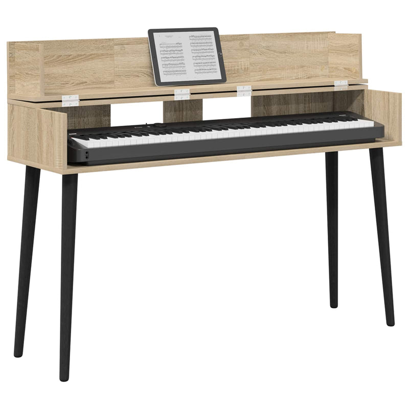 Birou de studio Stejar Sonoma 130 x 40 x 19,5 cm Lemn prelucrat
