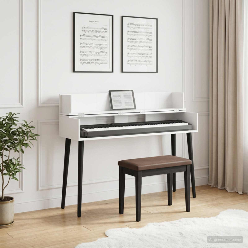 Birou de studio Alb 110 x 40 x 19,5 cm Lemn prelucrat