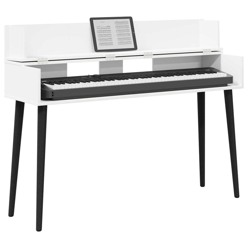 Birou de studio Alb 110 x 40 x 19,5 cm Lemn prelucrat