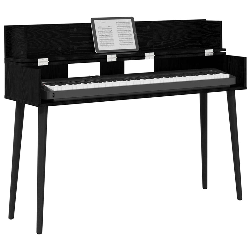 Birou de studio Stejar Negru 110 x 40 x 19,5 cm Lemn prelucrat