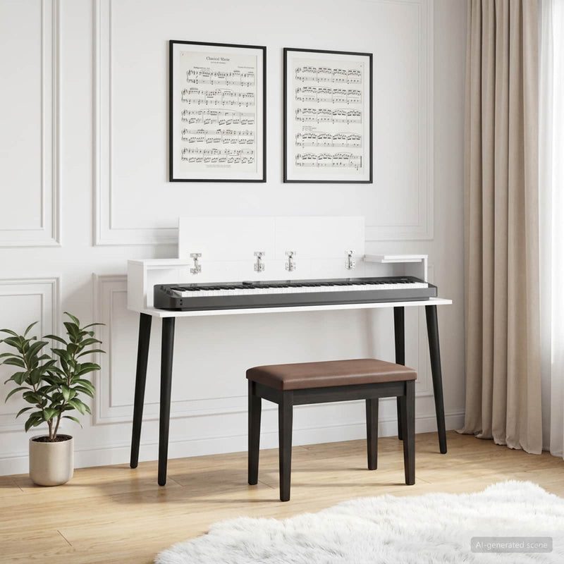 Birou de studio Alb 152 x 36 x 19,5 cm Lemn prelucrat