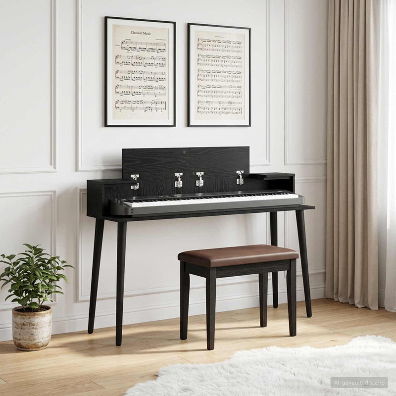Birou de studio Stejar Negru 152 x 36 x 19,5 cm Lemn prelucrat