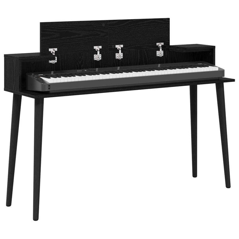 Birou de studio Stejar Negru 152 x 36 x 19,5 cm Lemn prelucrat
