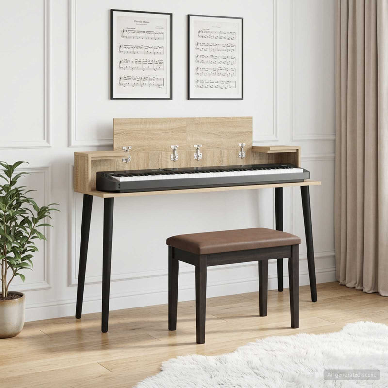 Birou de studio Stejar Sonoma 130 x 36 x 19,5 cm Lemn prelucrat