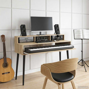 Birou de studio Stejar Sonoma 130 x 42,5 x 36 cm Lemn prelucrat