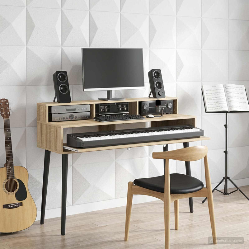 Birou de studio Stejar Sonoma 110 x 42,5 x 36 cm Lemn prelucrat