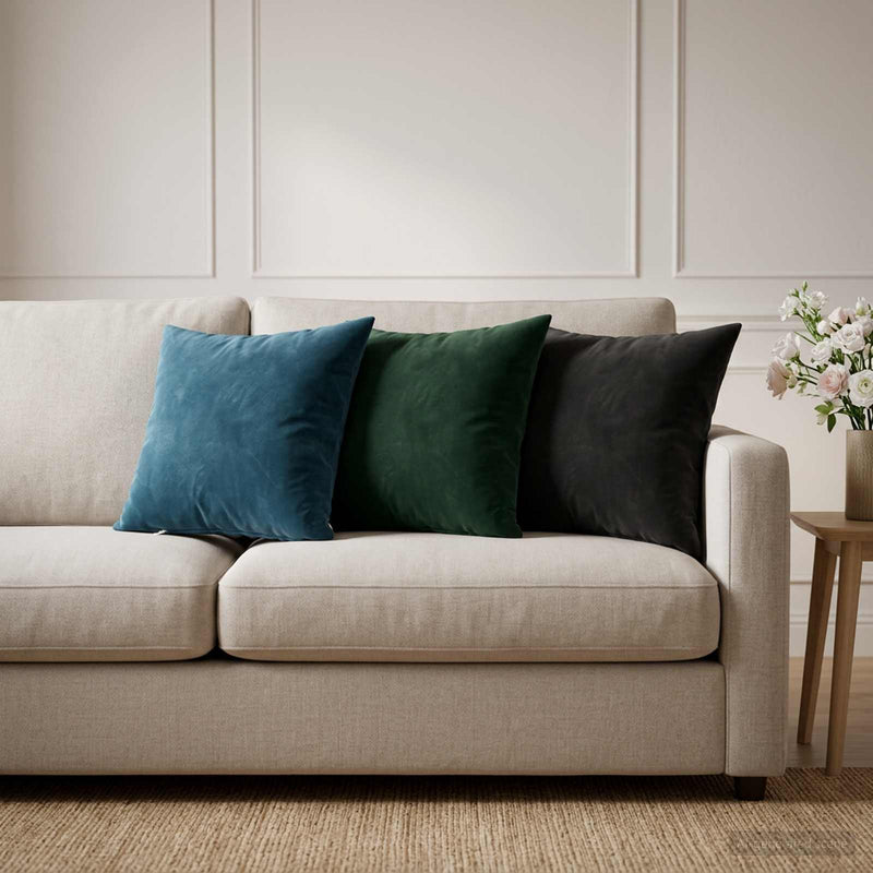 Husă pentru pernă 6 pcs HEERLEN Verde închis 35 x 35 cm Catifea