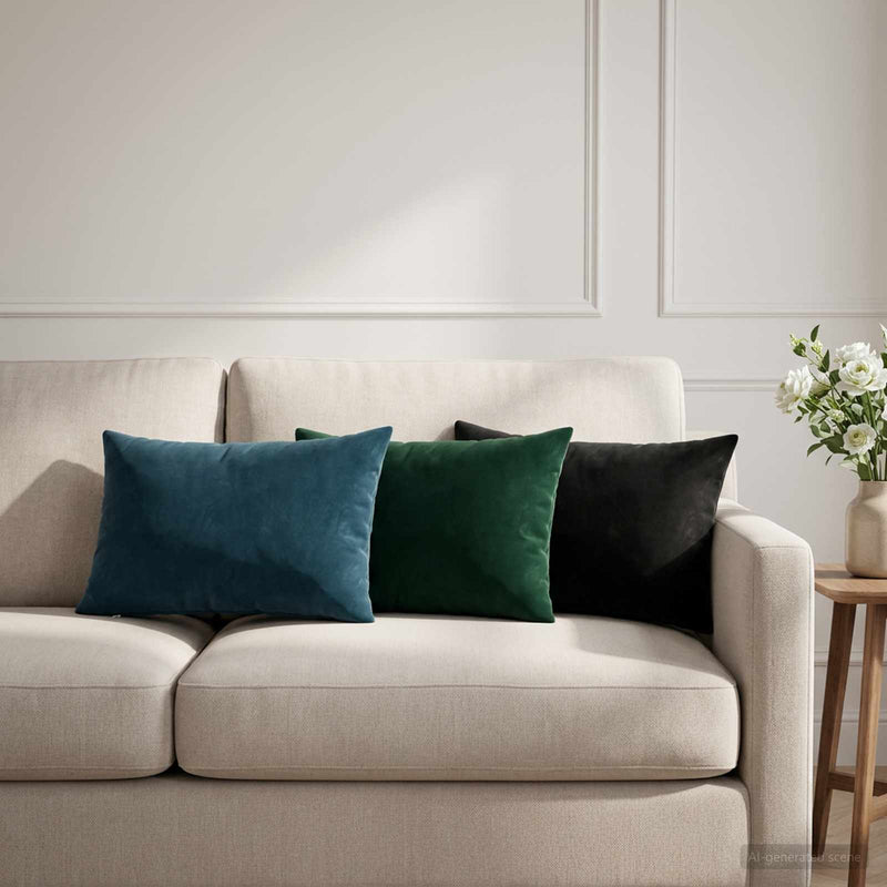 Husă pentru pernă 2 pcs HEERLEN Negru 30 x 50 cm Catifea