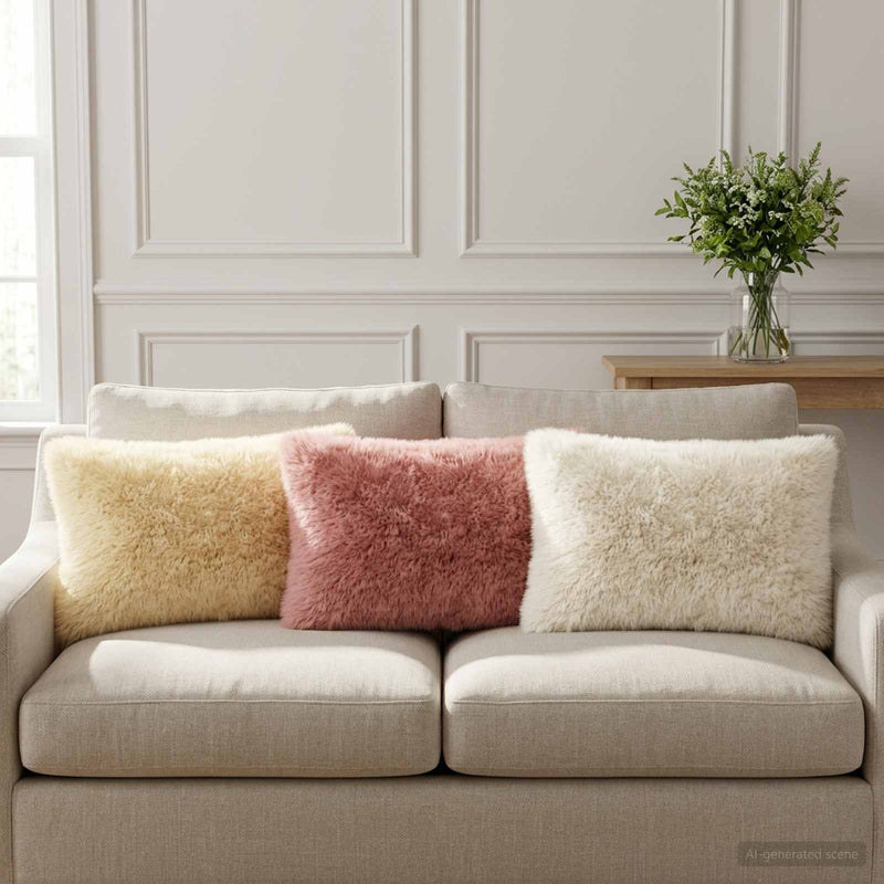 Husă pentru pernă 2 pcs HEERLEN Crem 40 x 60 cm Fleece PV