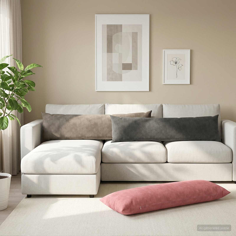Husă pentru pernă HEERLEN Gri deschis 40 x 145 cm Catifea