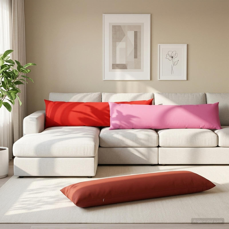 Husă pentru pernă 2 pcs HEERLEN Roz 40 x 145 cm Poliester