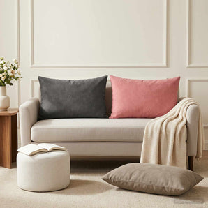 Husă pentru pernă 2 pcs HEERLEN Gri închis 50 x 70 cm Catifea