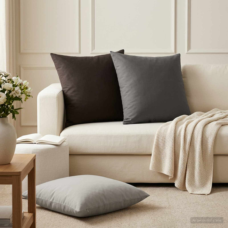Husă pentru pernă 2 pcs HEERLEN Antracit 60 x 60 cm Poliester