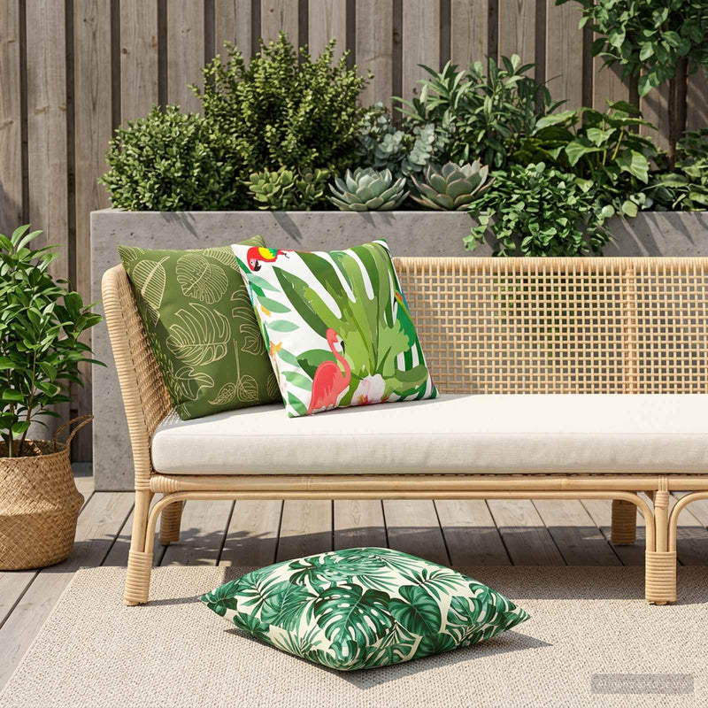 Husă pentru pernă 2 pcs HEERLEN Design cu frunze 60 x 60 cm