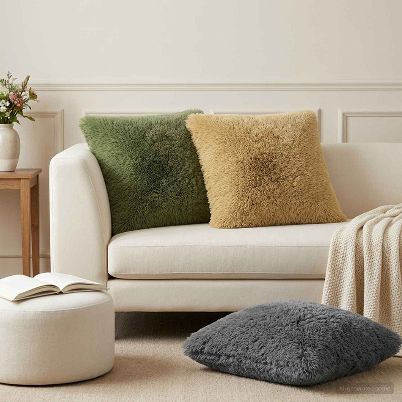Husă pentru pernă 6 pcs HEERLEN Verde 55 x 55 cm Fleece PV