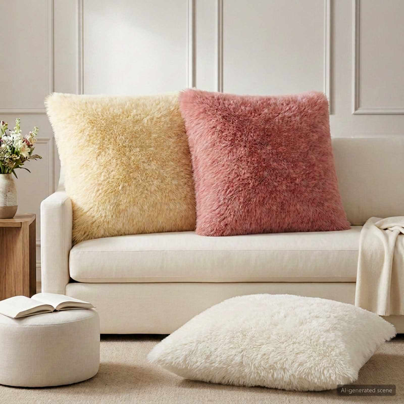 Husă pentru pernă 2 pcs HEERLEN Crem 65 x 65 cm Fleece PV