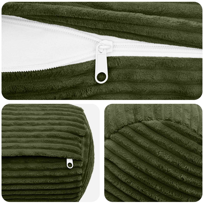 Husă pentru pernă 2 pcs HEERLEN Verde Ø 15 x 40 cm cord