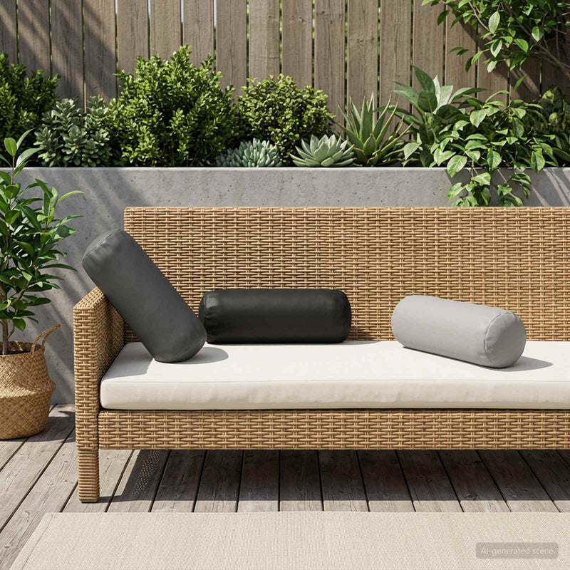 Husă pentru pernă 2 pcs HEERLEN Antracit Ø 15 x 40 cm Poliester