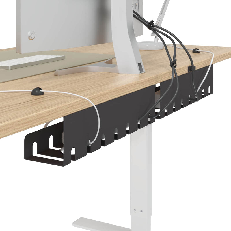 Recipient pentru gestionarea cablurilor sub birou 2 buc. Negru