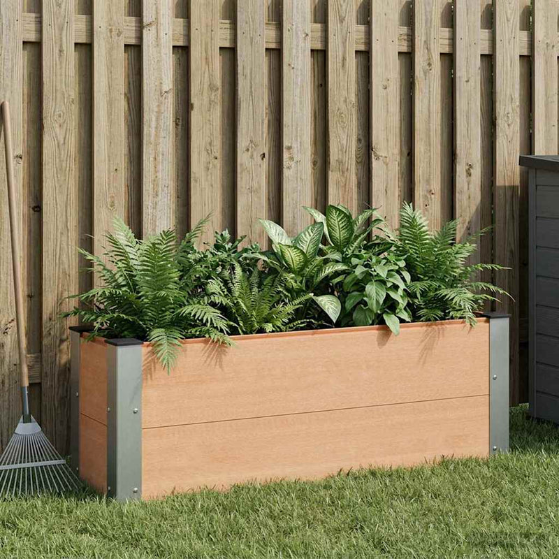 Strat înălțat de grădină Maro 100 x 30 x 36 cm WPC și Aluminiu