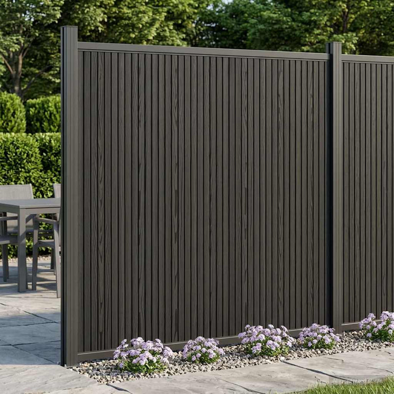 Panou de Gardă WPC și Aluminiu Negru