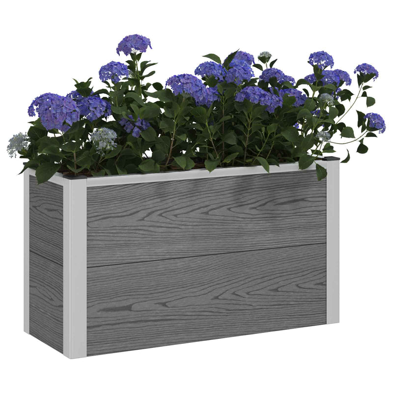 Strat înălțat de grădină Gri 75 x 30 x 42 cm WPC și Aluminiu