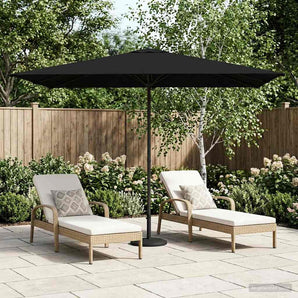Parasol de Grădină 200 x 300 cm Poliester Dreptunghiular Negru