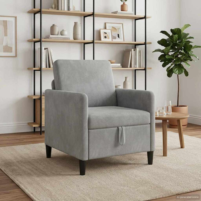 Sofa cu Spațiu de Depozitare Gri deschis 72 x 78 x 87 cm