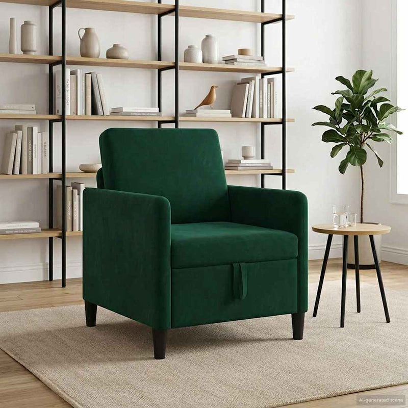 Sofa cu Spațiu de Depozitare Verde închis 72 x 78 x 87 cm
