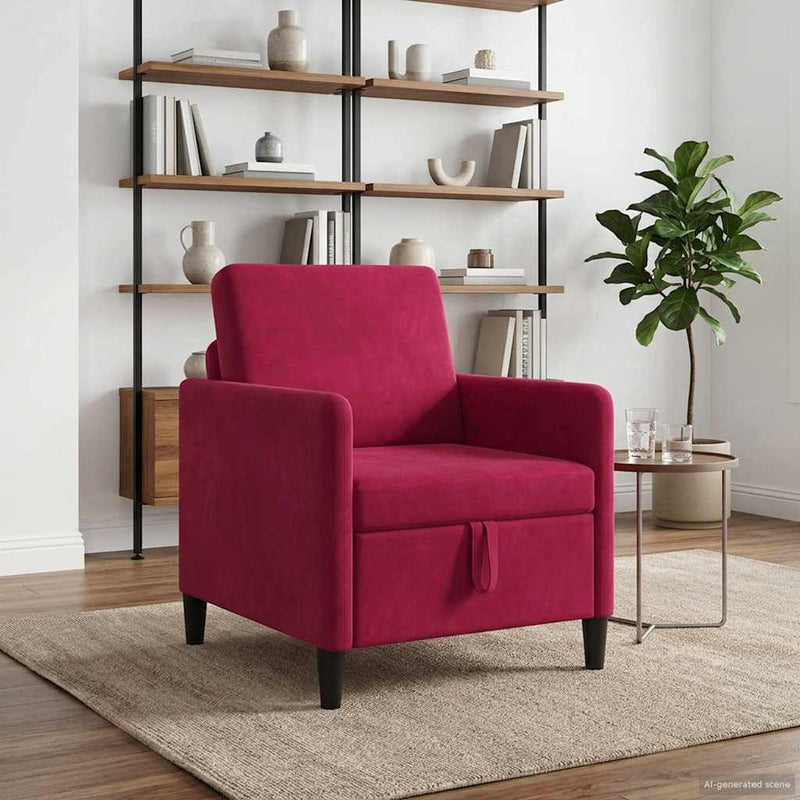 Sofa cu Spațiu de Depozitare Roșu Vin 72 x 78 x 87 cm Poliester