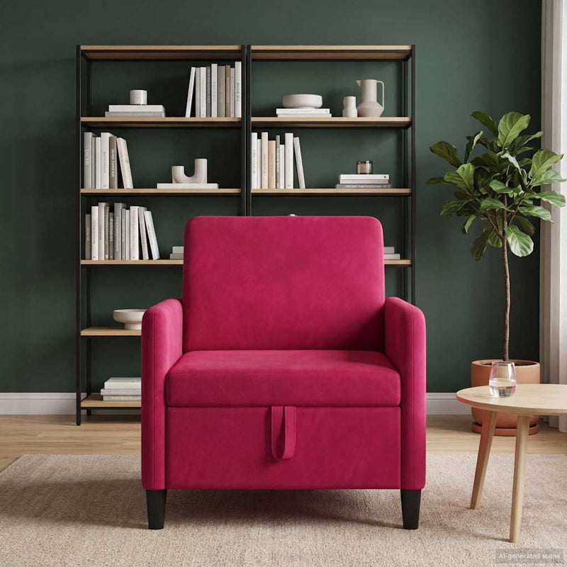 Sofa cu Spațiu de Depozitare Roșu Vin 72 x 78 x 87 cm Poliester
