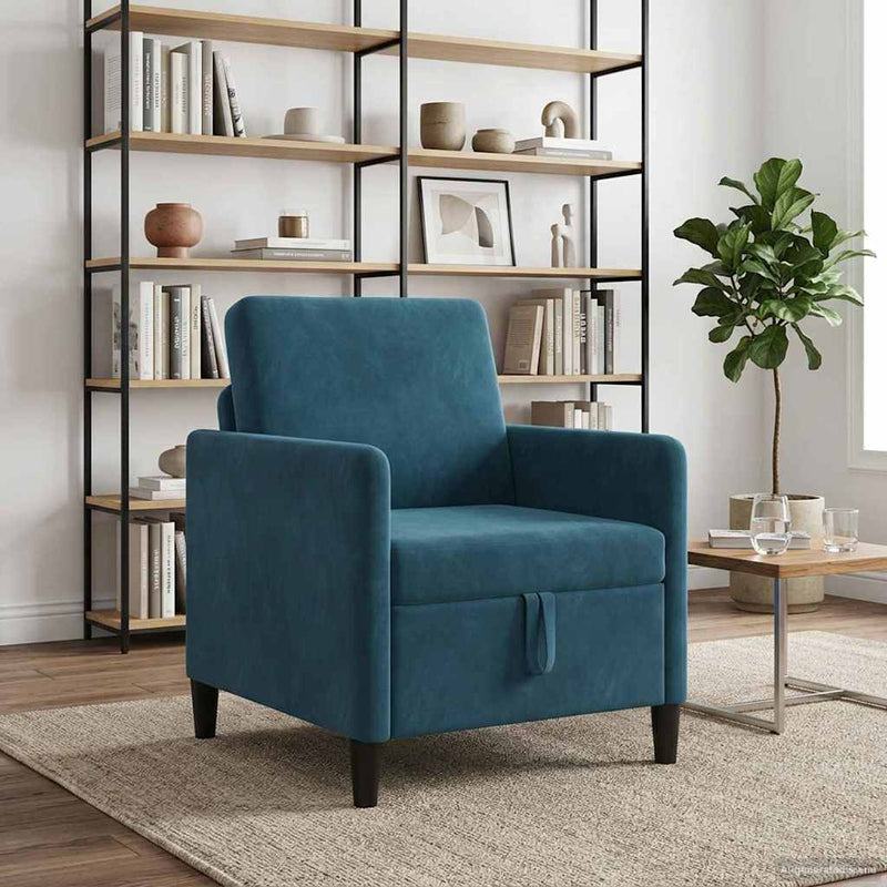 Sofa cu Spațiu de Depozitare albastru 72 x 78 x 87 cm Poliester