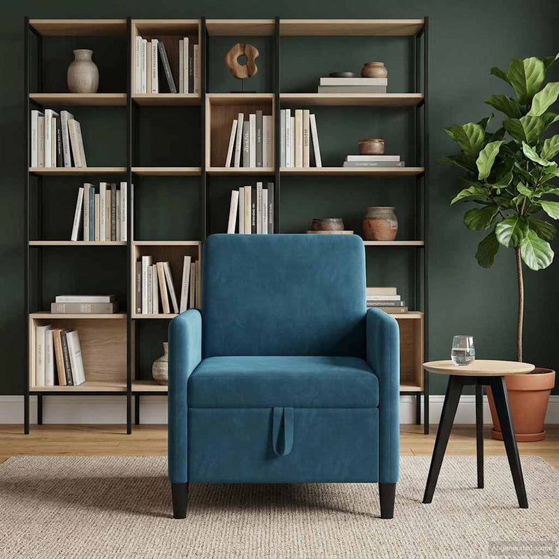 Sofa cu Spațiu de Depozitare albastru 72 x 78 x 87 cm Poliester