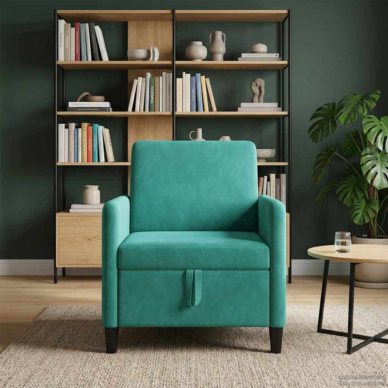 Sofa cu Spațiu de Depozitare Turcoaz 72 x 78 x 87 cm Poliester