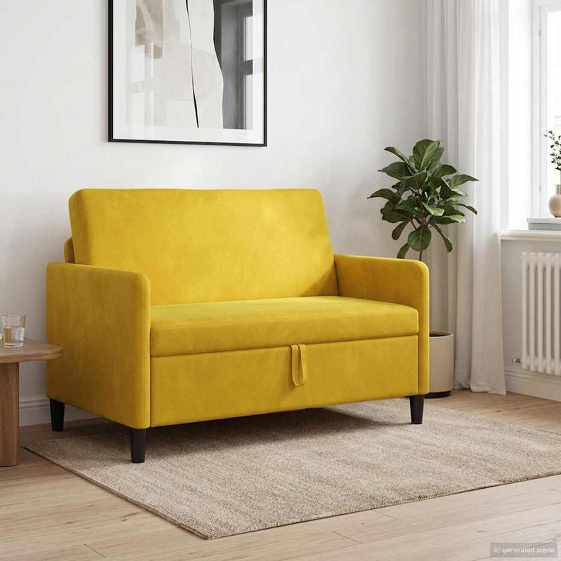 Sofa cu Spațiu de Depozitare Galben 122 x 78 x 87 cm Poliester