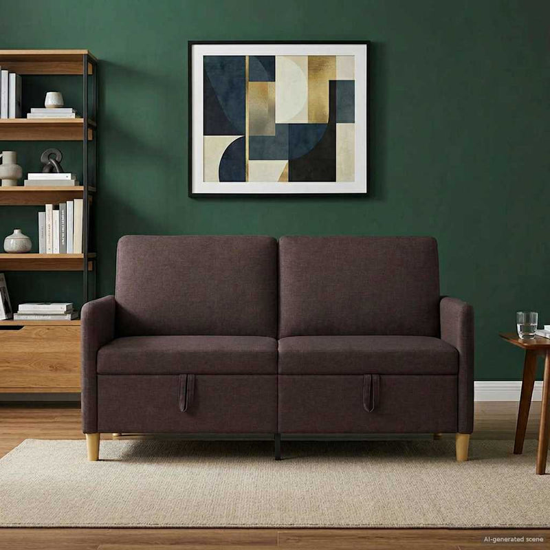 Sofa cu Spațiu de Depozitare Maro închis 152 x 78 x 87 cm