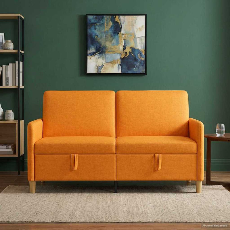 Sofa cu Spațiu de Depozitare Galben Întunecat 152 x 78 x 87 cm