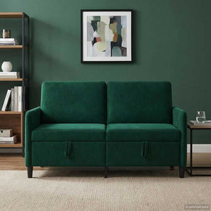 Sofa cu Spațiu de Depozitare Verde închis 152 x 78 x 87 cm